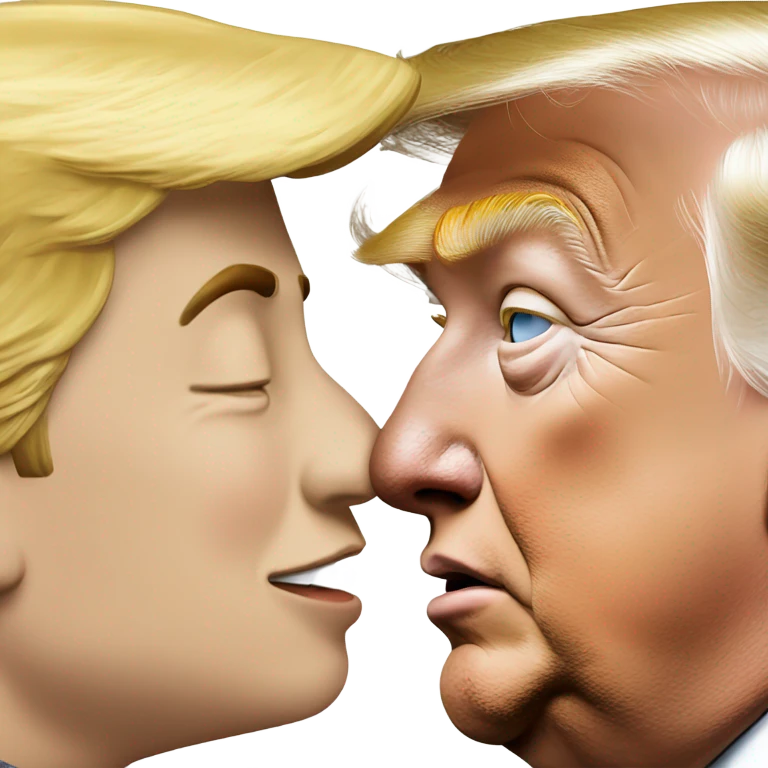 Elon musk and Donald trump kissin emoji