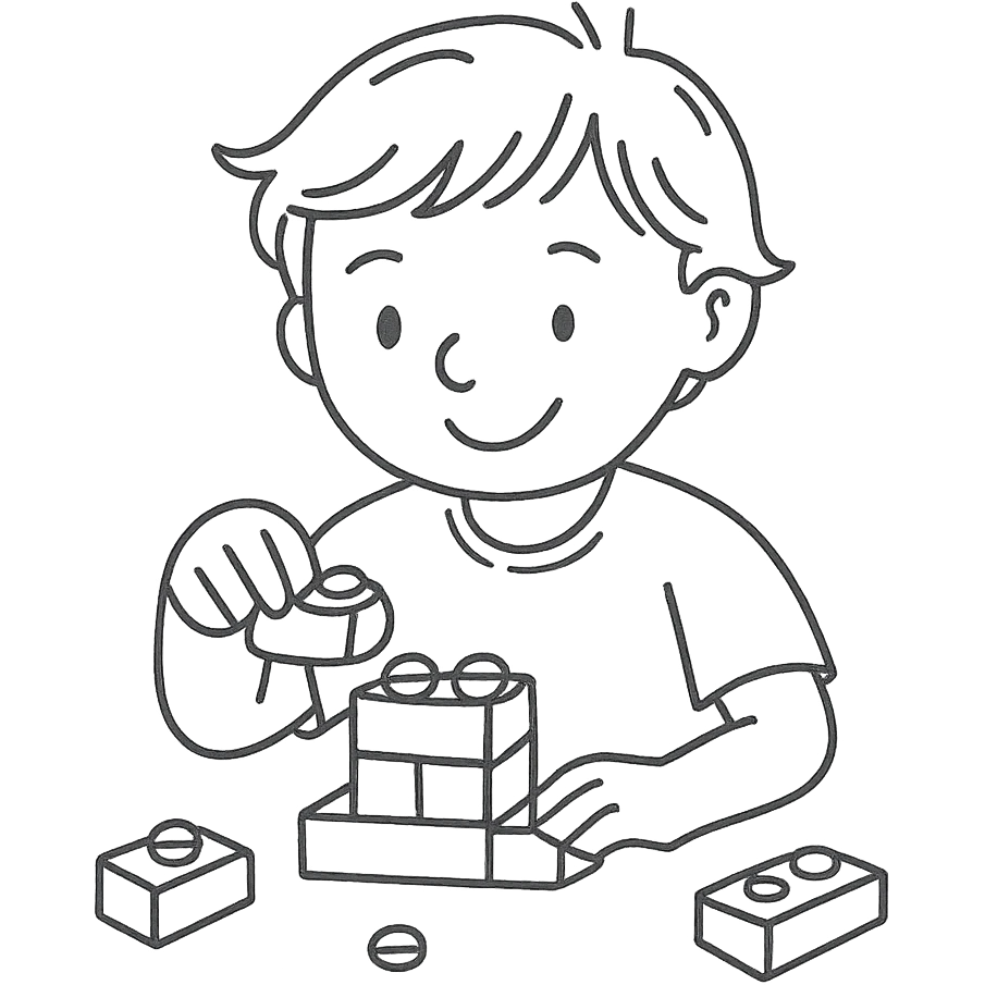 A boy named Ivan who loves to build with LEGO emoji