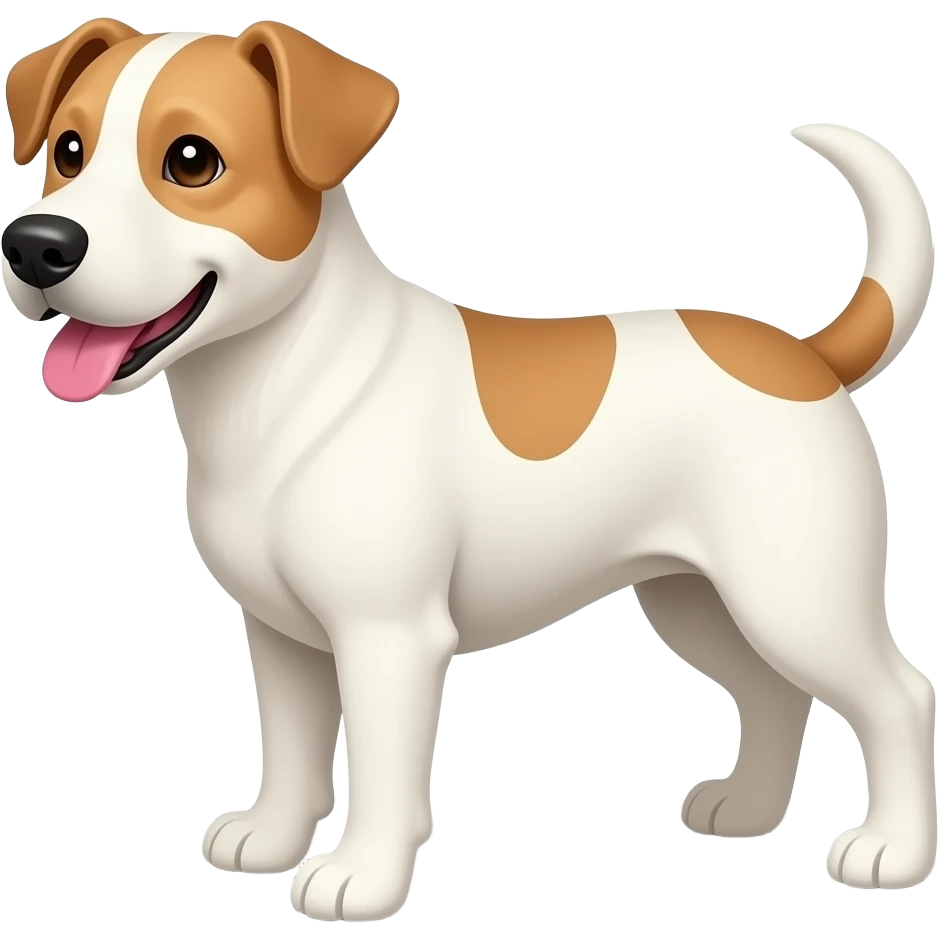 Create a dog with white fur and his shadow is visible and place it where the shadow actually belongs emoji