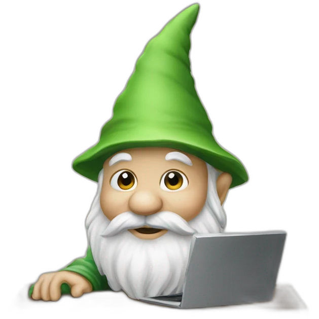 gnome with computer emoji