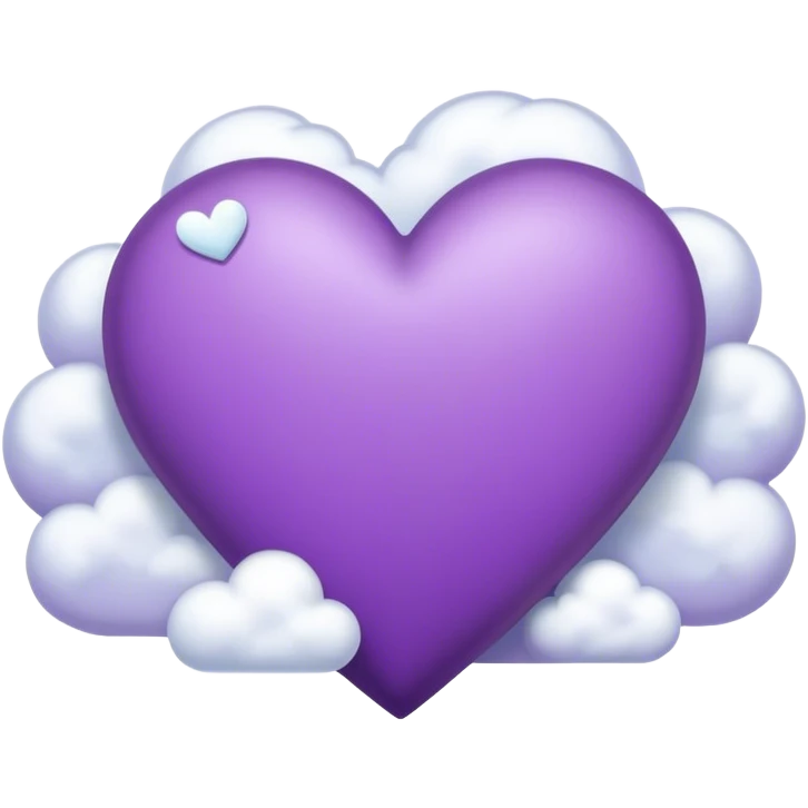 purple heart with clouds emoji
