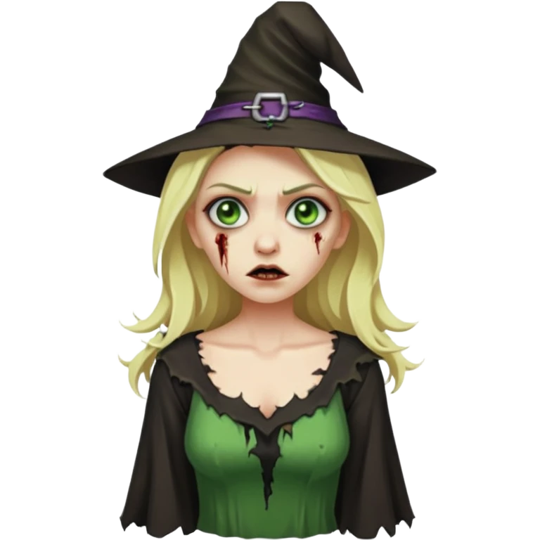 blonde zombie witch emoji