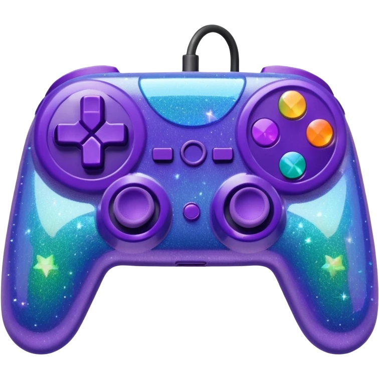 glitter purple and cian control game emoji