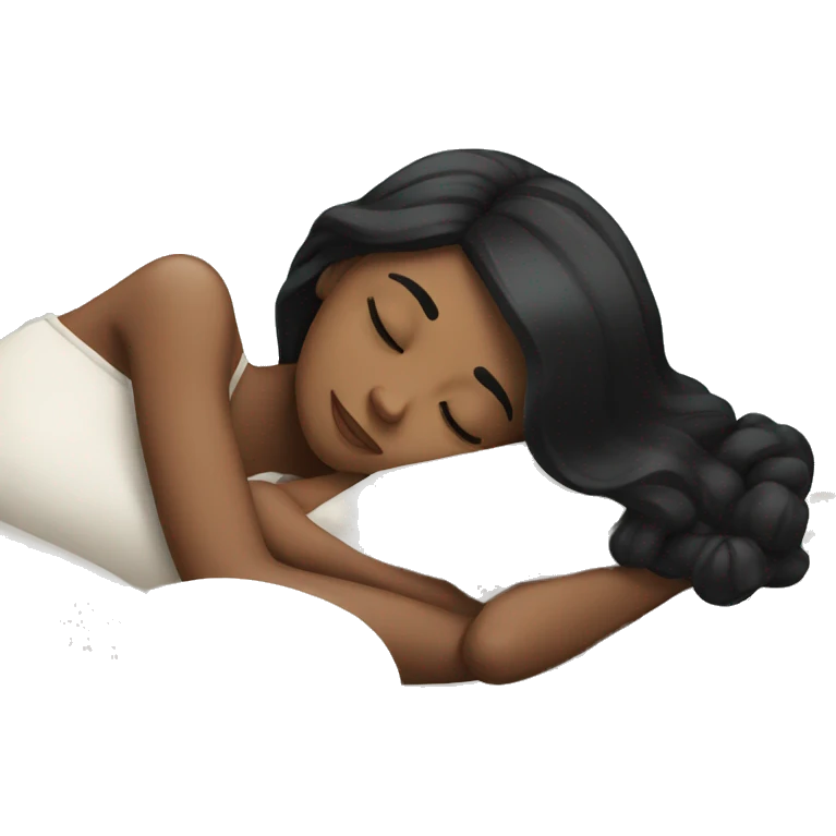 Black haired girl sleeping emoji