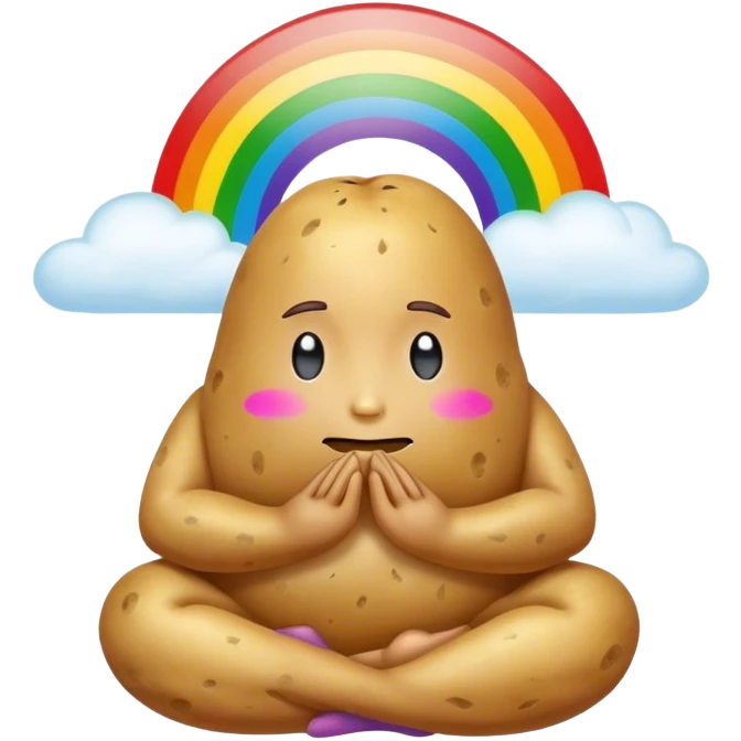 rainbow meditating potato emoji