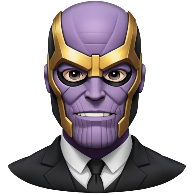 Thanos as Squid Game Front Man with black mask emoji