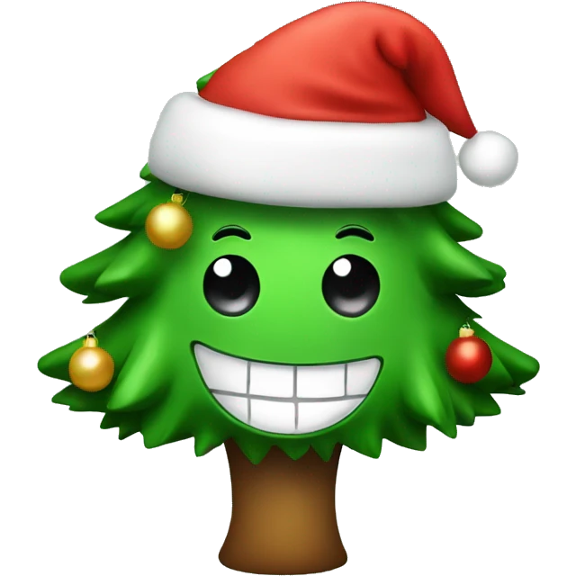 Happy christmas tree character emoji