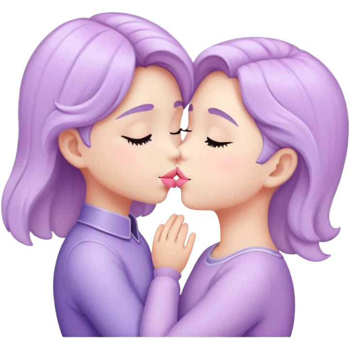 lilac pastel kiss emoji