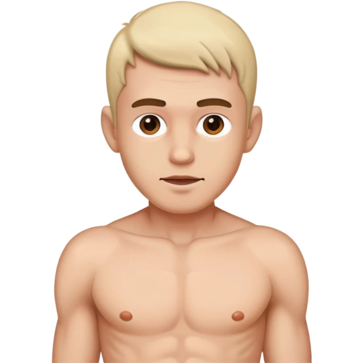 Man completely naked with his hard cock emoji
