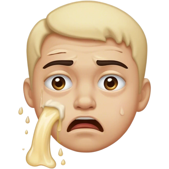 eye brow raise, and a puking face  emoji