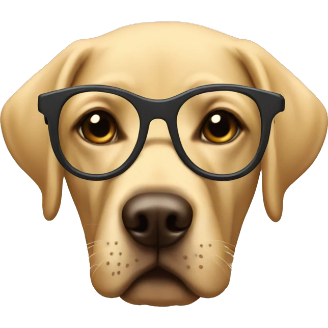 labrador with glasses emoji
