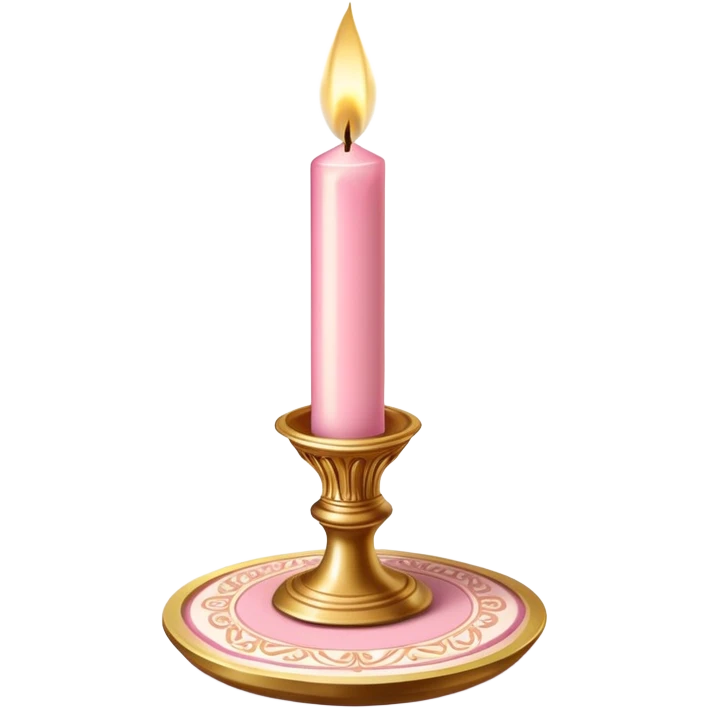 Pastel Reddish-pinkish and gold and white vintage candles emoji