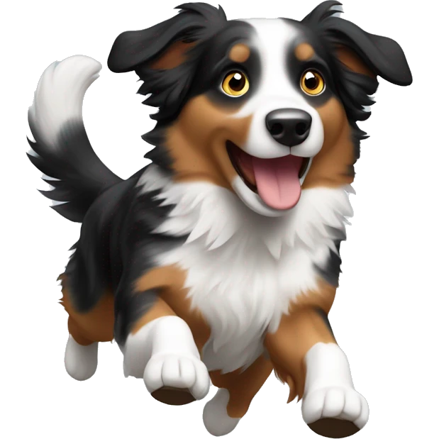 Australian shepherd jumping anvil emoji