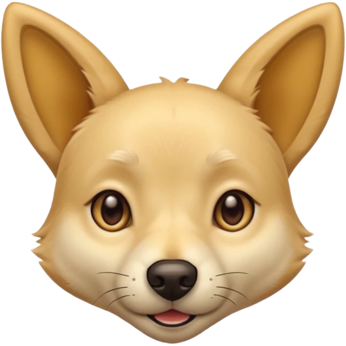 light yellow dog, pointy ears, brown eyes, light brown nose emoji