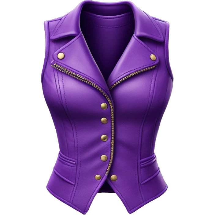 Realistic isolated purple leather feminine fashion hater top vest. emoji