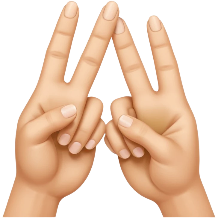 two cartoon hands, each with the index finger out, touching at the tips, apple emoji style emoji