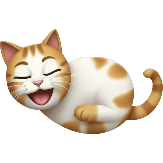 Cat rolling and laughing her as out emoji