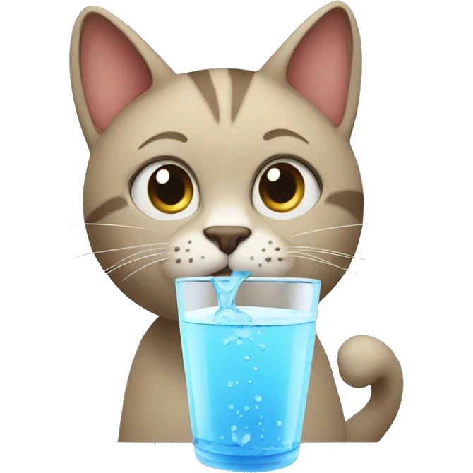 Cat drink water emoji