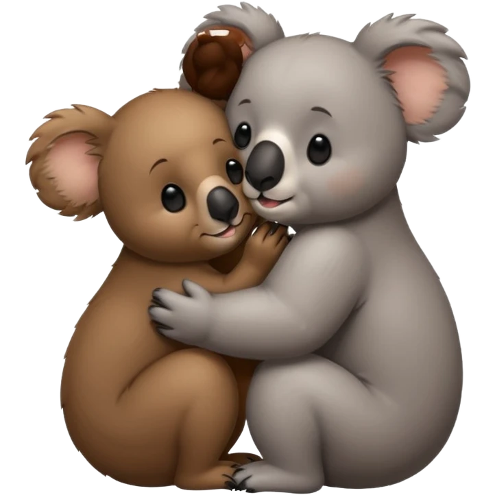 Koala kisses brown bear emoji