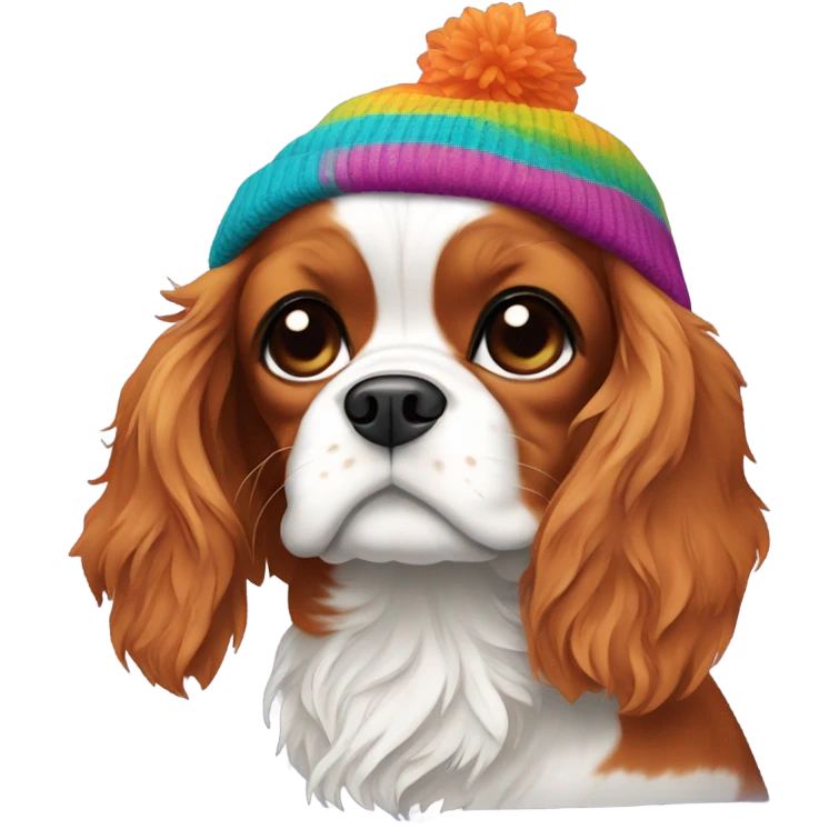 Cavalier with beanie emoji