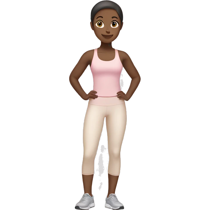 Girl with light skin in light pink clothes exercising emoji