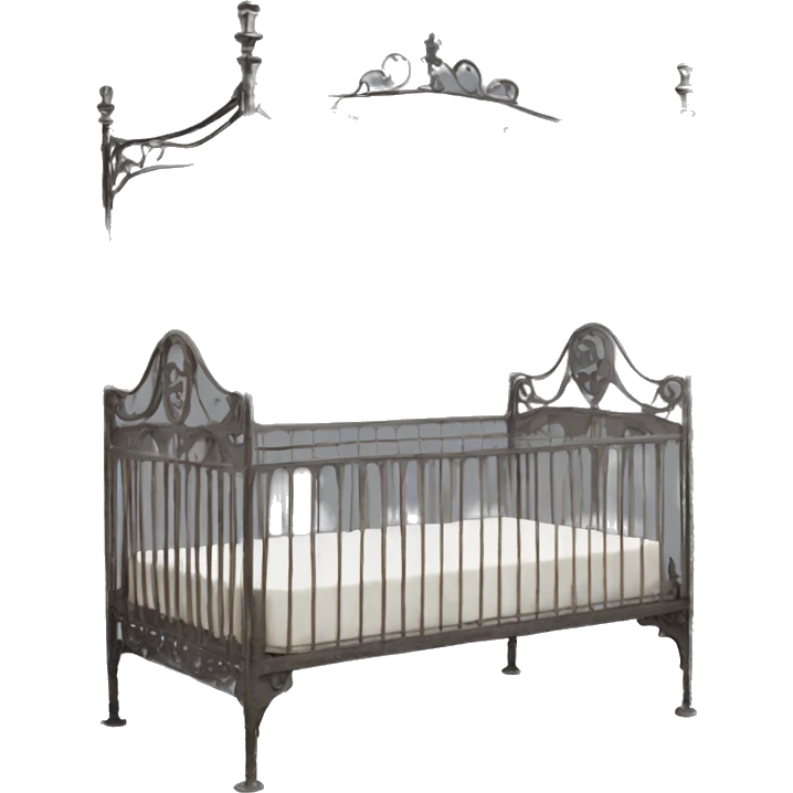 antique iron canopy crib emoji