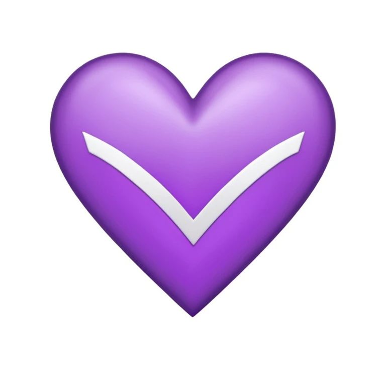 purple heart with a chevron pattern emoji