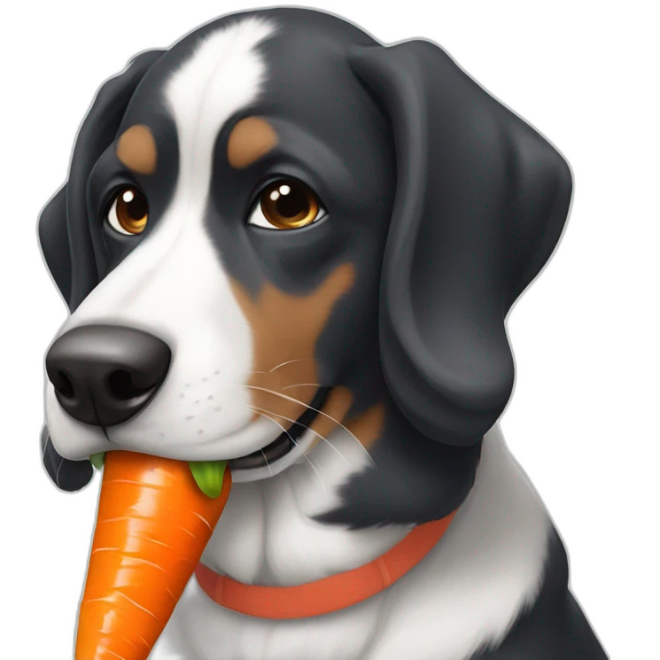 biggest dog in the world eating a carrot while wearing a beanie emoji
