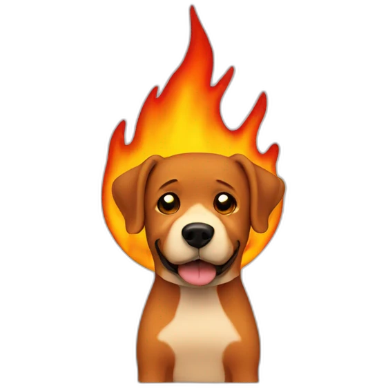 this is fine dog with fire in background emoji