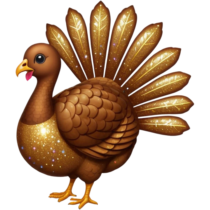 Brown glitter turkey emoji