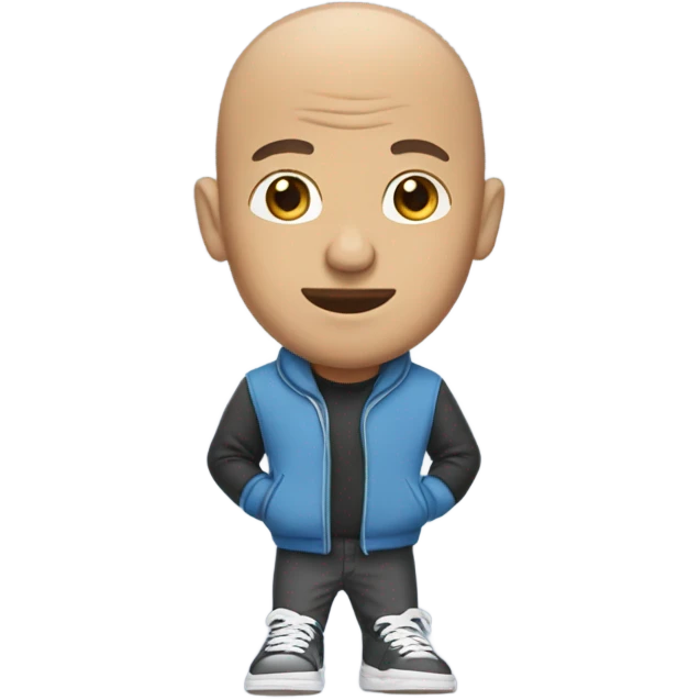 bald guy with sneakers emoji