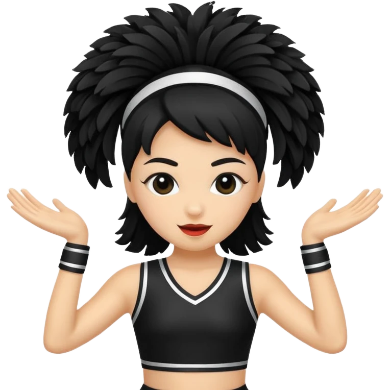 black cheerleader pom pom emoji