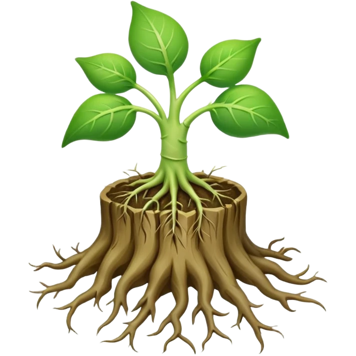 sprout with roots emoji