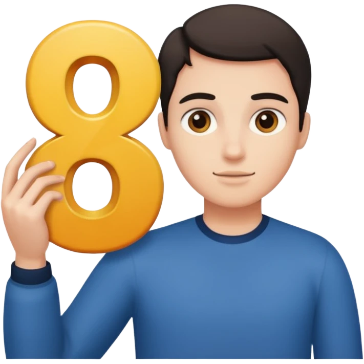 A person holding 6 and a 7 emoji