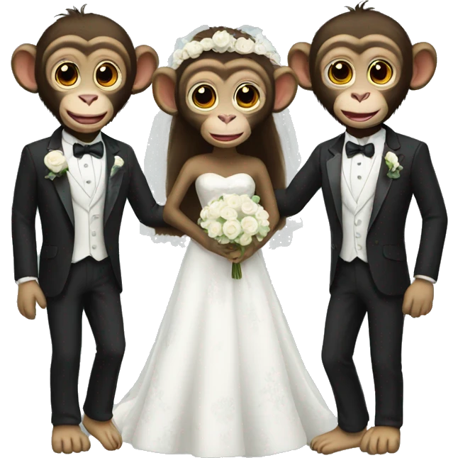 Monkeys getting married  emoji