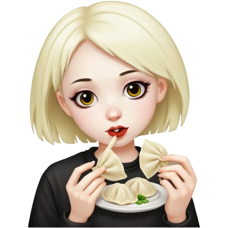 Emo girl from 2007 with dumplings  emoji