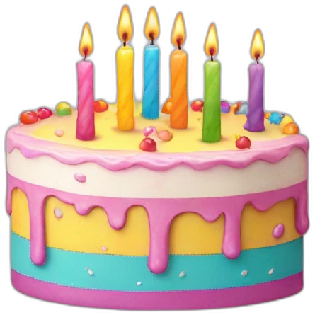 smiling cake colorful candles 15 emoji