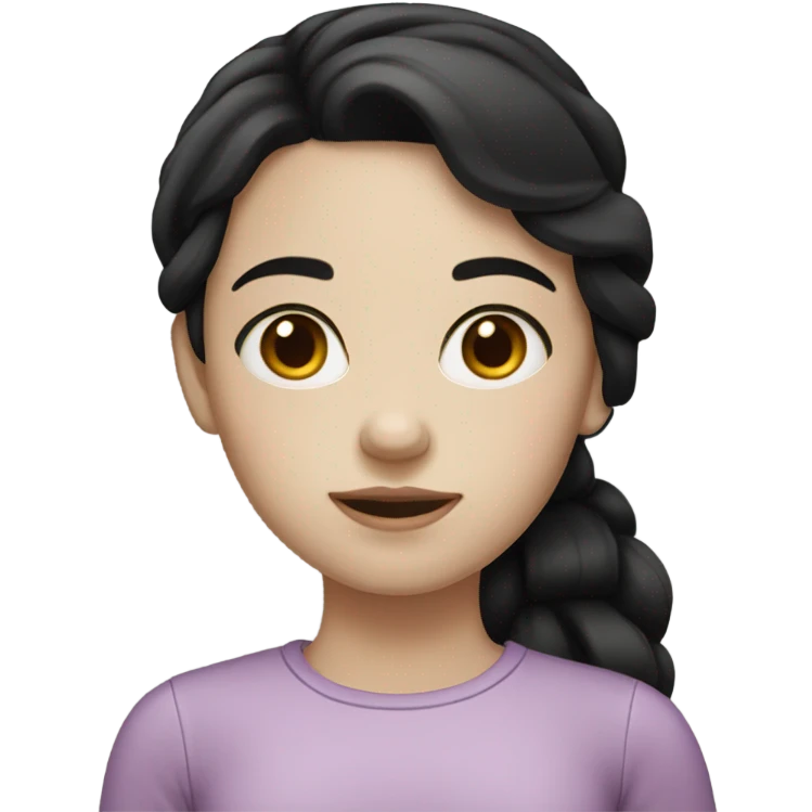 Girl with smooth hair black and pale skin  emoji