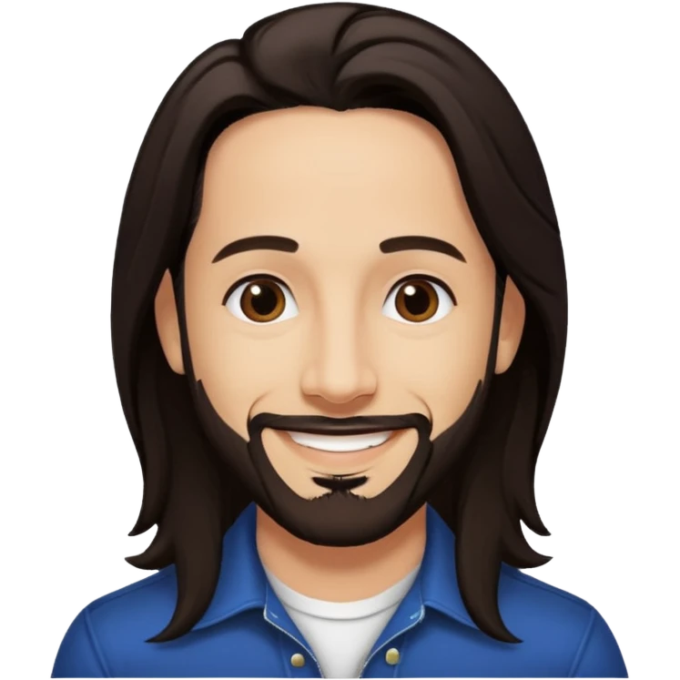 AJ McLean with dark brown long hair emoji