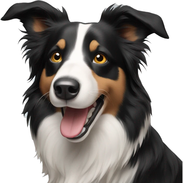 a happy border collie emoji