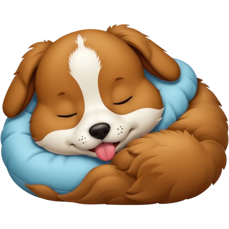 dog sleeping with gonfie out emoji