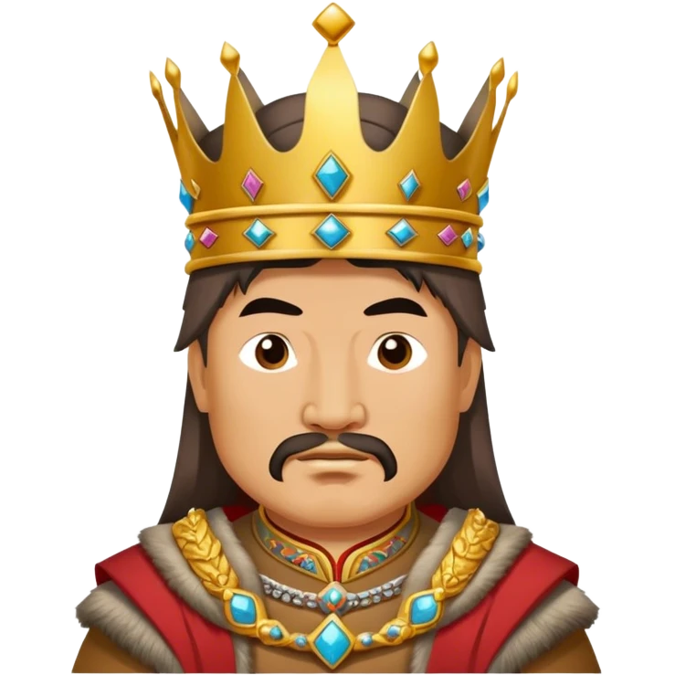 genghis khan holds a crown emoji