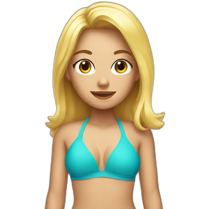 Blonde girl in bikini emoji