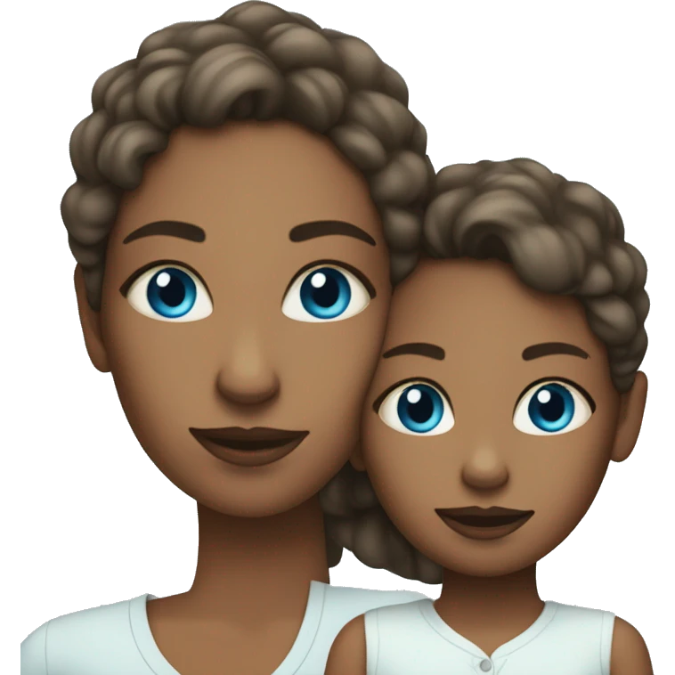 Mom and daughter blue eyes emoji