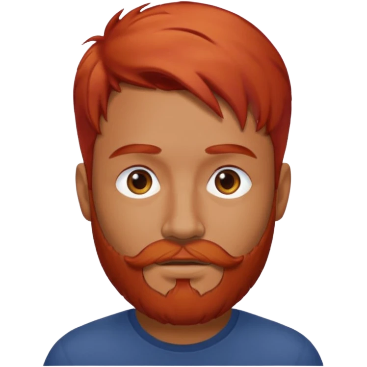 Chico moreno, pelirrojo, barba,, emoji