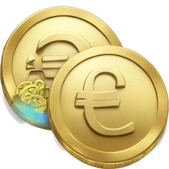give me a gold coin with the euro logo on it emoji