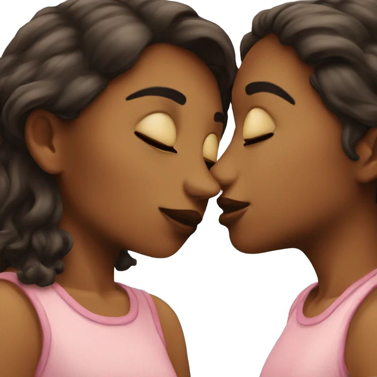 Two girls kissing  emoji