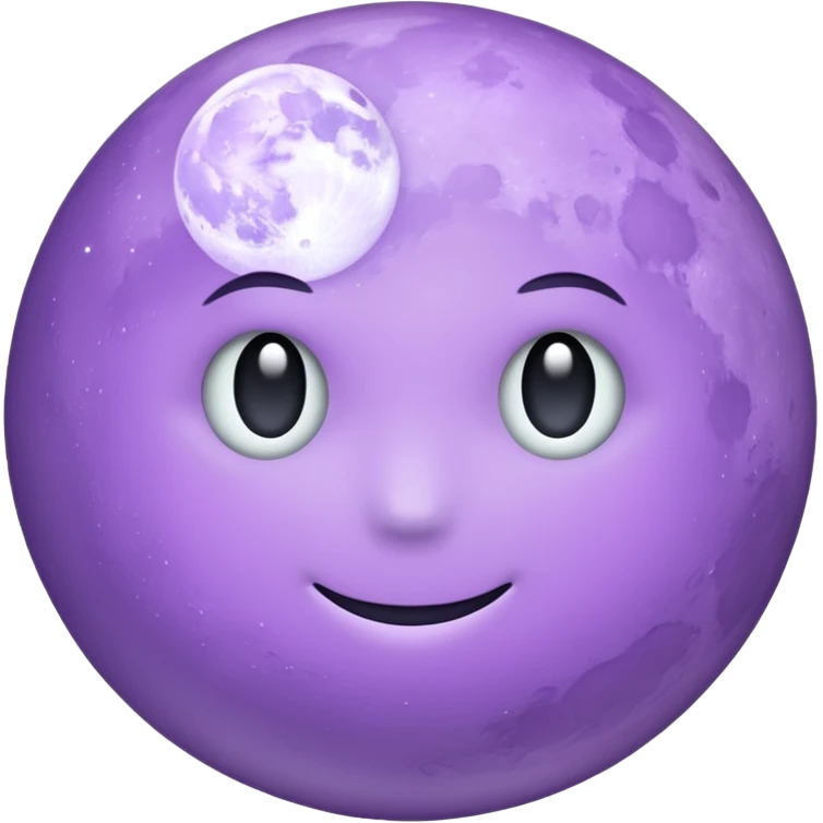 realistic Light purple moon emoji