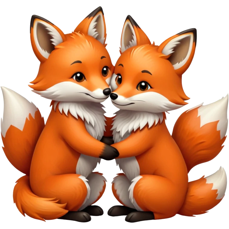 foxes hugging emoji