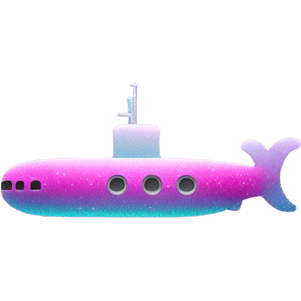 Pink ombre submarine with glitter emoji